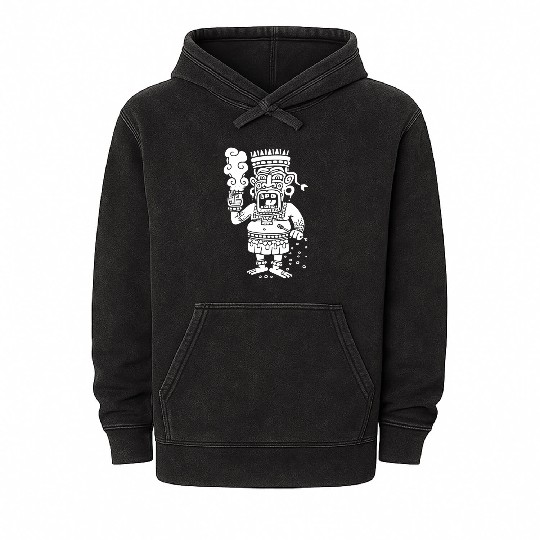 Maya God Mayan Mythology Buluc Chabtan Mineral Wash Hoodies