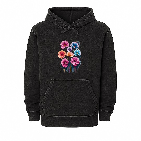 Mineral Wash Hoodies Floral Doux et Léger – Confort et Style