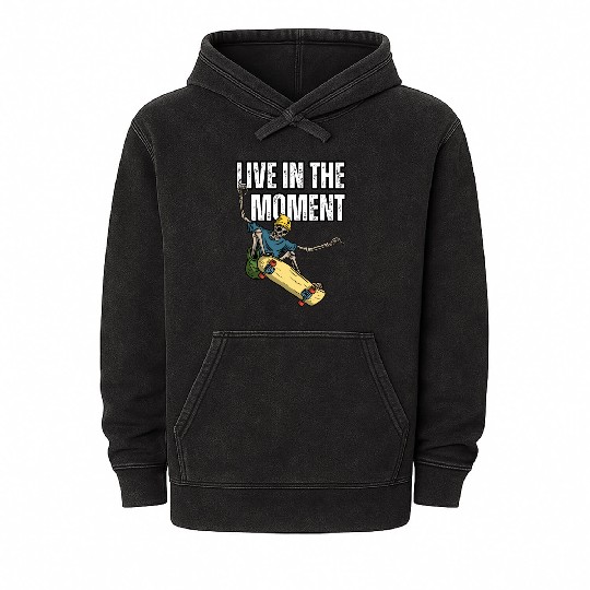 Skater's Live in the Moment Inspiration Mineral Wash Hoodies