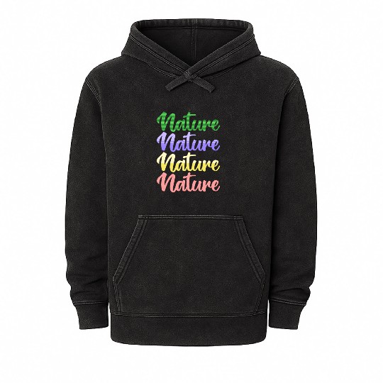 Colorful nature design Mineral Wash Hoodies