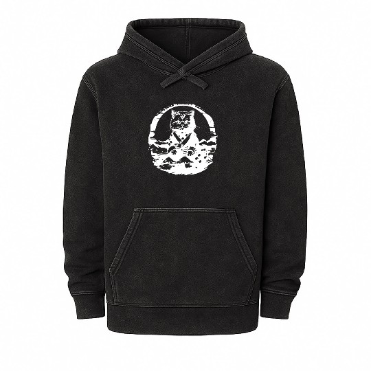 Japanese Cat Mineral Wash Hoodies
