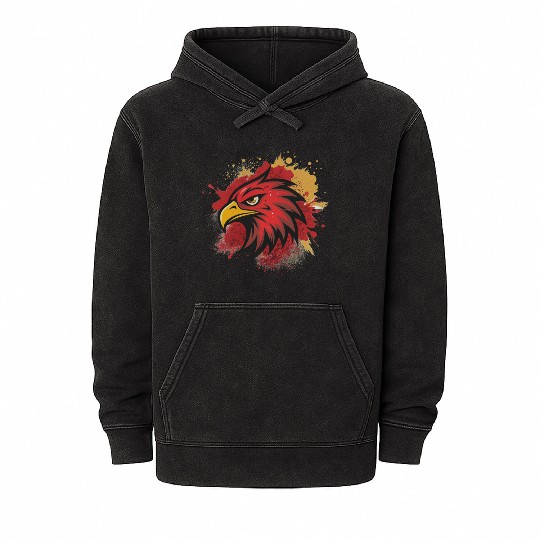 A captivating illustration of the head of an eagle Mineral Wash Hoodies