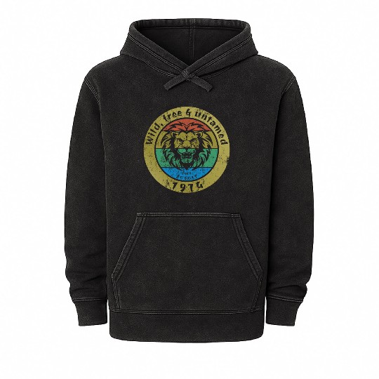50th birthday Wild, free & untamed since 08/1974 Mineral Wash Hoodies