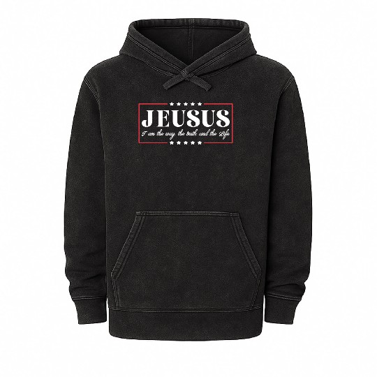 Vote Jesus Campaign 2024 Election Mineral Wash Hoodies