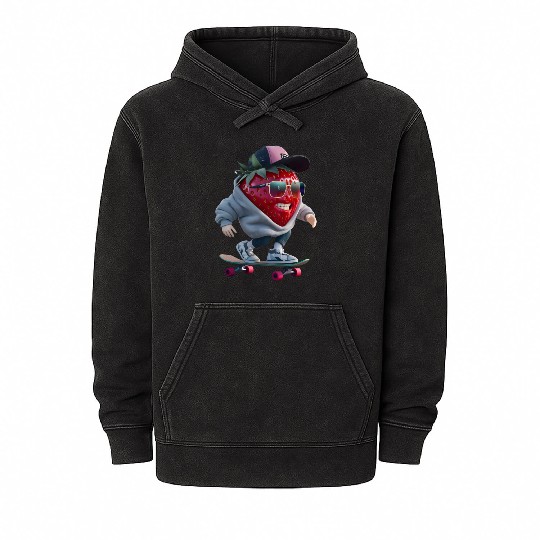 funny skateboarder berry cool lover strawberry Mineral Wash Hoodies
