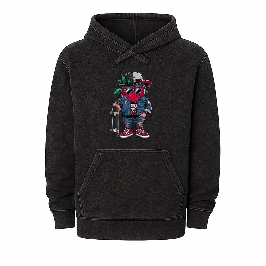 funny skateboarder berry cool lover strawberry Mineral Wash Hoodies
