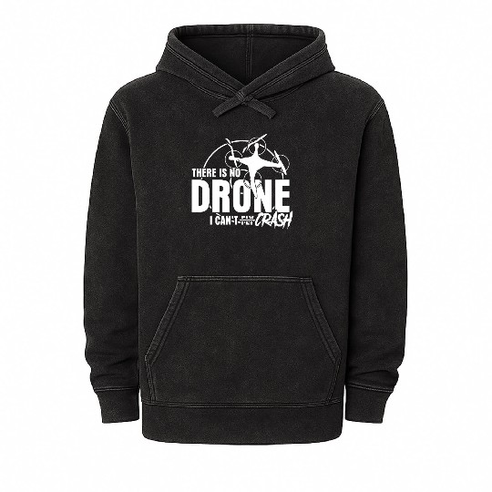 Drone Crash Quadrocopter FPV Drones Mineral Wash Hoodies