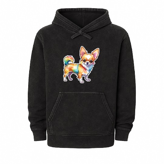 Chihuahua Watercolor Mineral Wash Hoodies