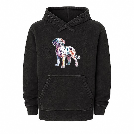 Dalmatian Dog Watercolor Mineral Wash Hoodies
