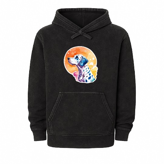 Dalmatian Dog Watercolor Mineral Wash Hoodies