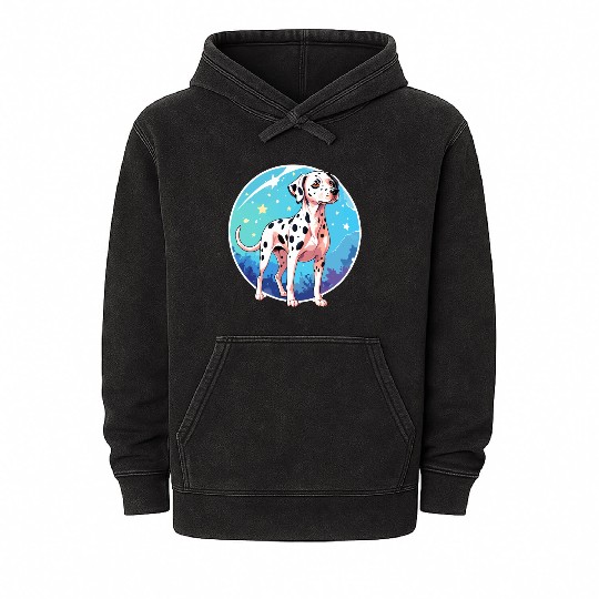 Dalmatian Dog Watercolor Mineral Wash Hoodies