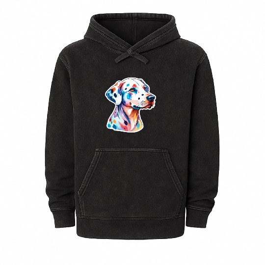 Dalmatian Dog Watercolor Mineral Wash Hoodies