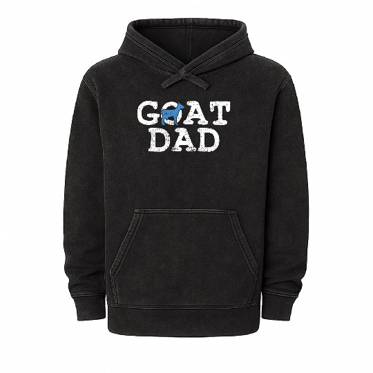 Goat Dad Fathers Day Farmer Gift Mineral Wash Hoodies