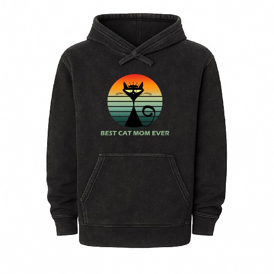 Best cat mom ever Pets cute Funny lovely cat Mineral Wash Hoodies