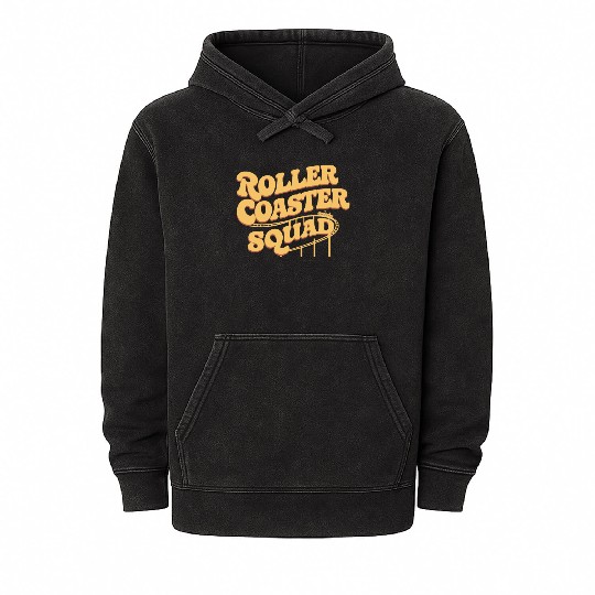 Roller Coaster Squad Fun Thrill Ride Team Mineral Wash Hoodies
