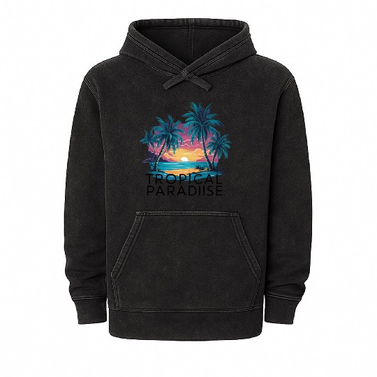 TROPICAL PARADISE Mineral Wash Hoodies