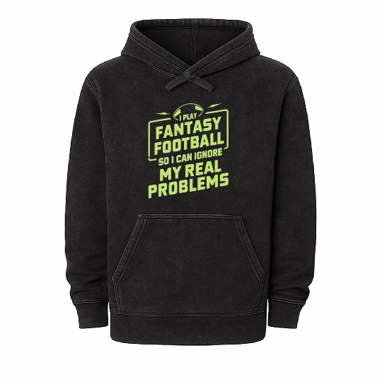 FUNNY FANTASY FOOTBALL Mineral Wash Hoodies