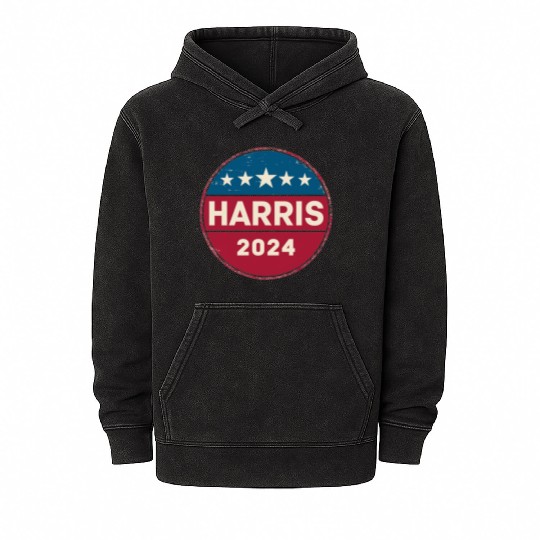 Retro Kamala Harris 2024 Mineral Wash Hoodies