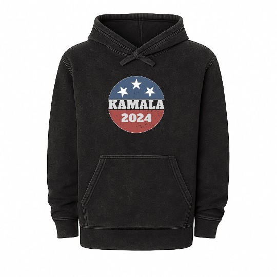 Kamala Harris 2024 For President Campaign Design Mineral Wash Hoodies