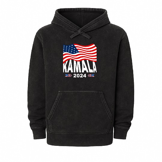 Kamala Harris 2024 For President Campaign Design Mineral Wash Hoodies