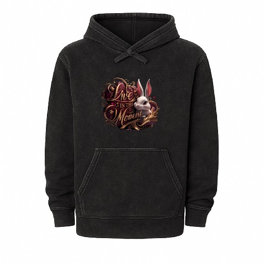 Live in the Moment,Present Life Mineral Wash Hoodies
