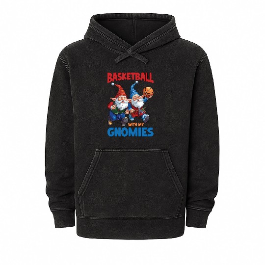 Basketball With My Gnomies Mineral Wash Hoodies