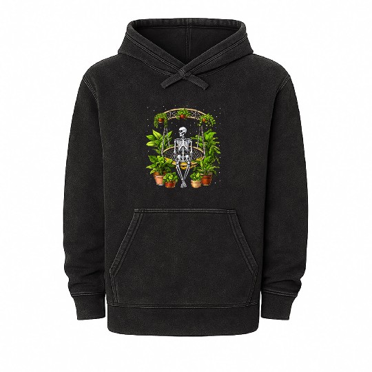 Skeleton Plants Lover Mineral Wash Hoodies