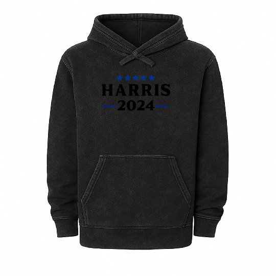 Kamala Harris 2024 Presidential Election Democrat Mineral Wash Hoodies
