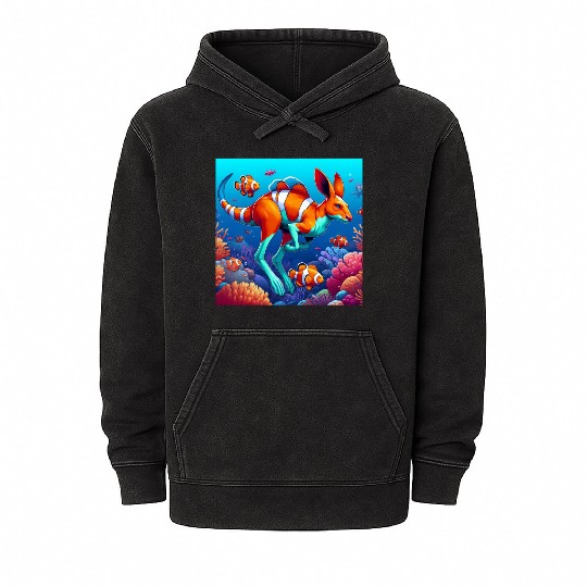 The kangaroo-clown fish Mineral Wash Hoodies