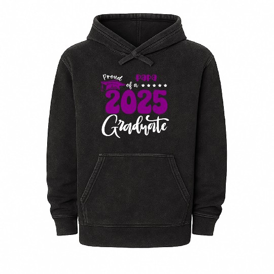 Proud Papa Graduate 2025 Senior Class of 2025 Grad Mineral Wash Hoodies