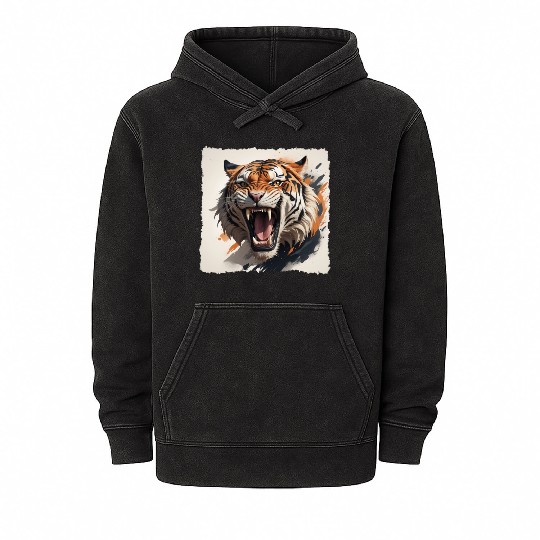 Don't Make a Roaring Tiger Angry Mineral Wash Hoodies