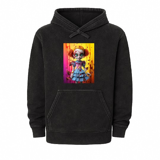 Horror Doll embrace the fear Mineral Wash Hoodies