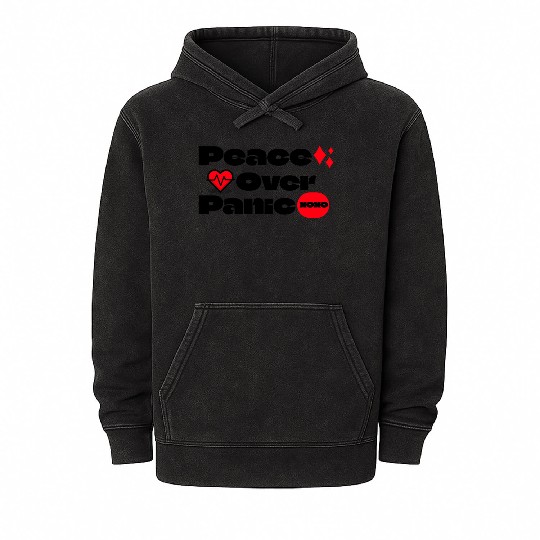 Peace Over Panic Anxiety Mental Health Mineral Wash Hoodies