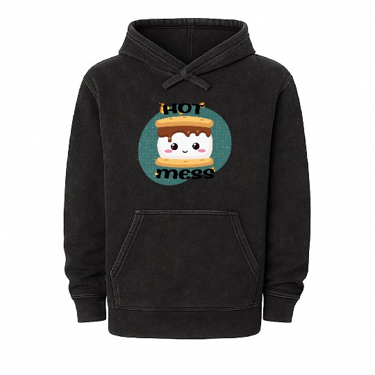 Hot Mess Kawaii S'more Meme Mineral Wash Hoodies