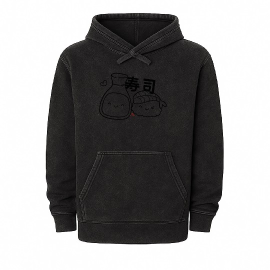 Sushi Kanji Mineral Wash Hoodies