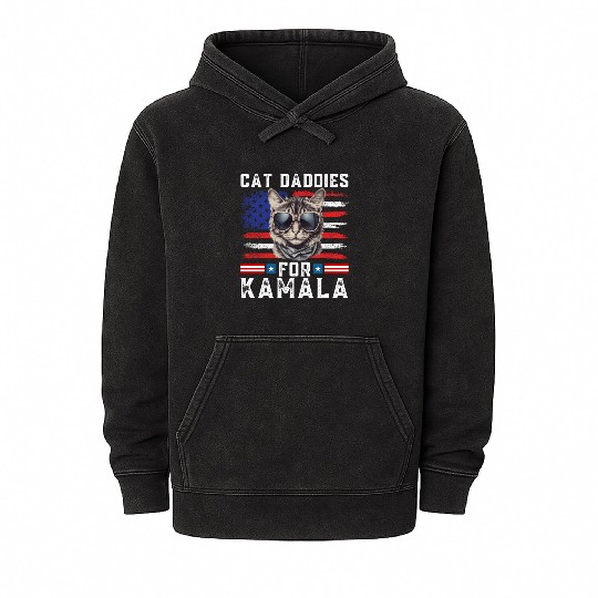 Cat daddies for kamala Harris 2024 Mineral Wash Hoodies