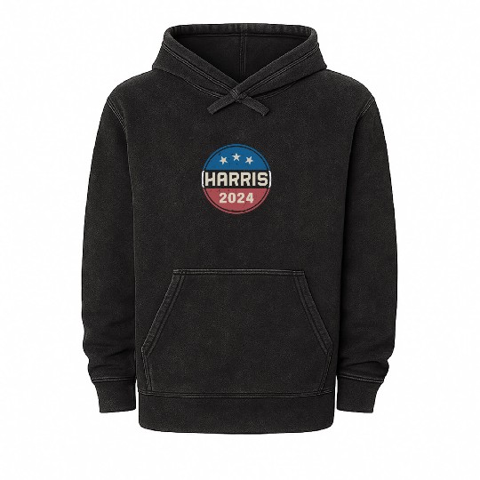 Harris 2024 Kamala Harris For President Mineral Wash Hoodies