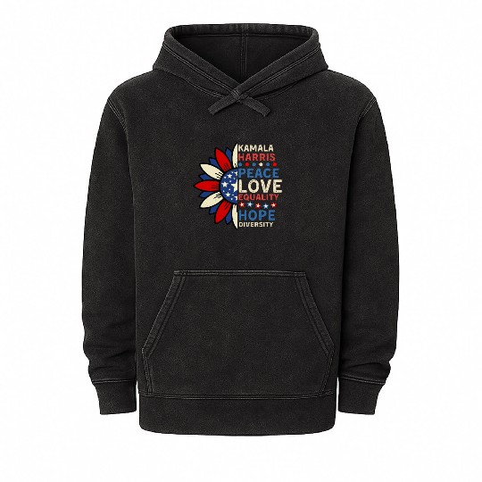 Kamala Harris For President 2024 Mineral Wash Hoodies
