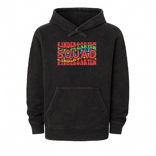 Kindergarten Squad - Kindergarten Teacher Mineral Wash Hoodies