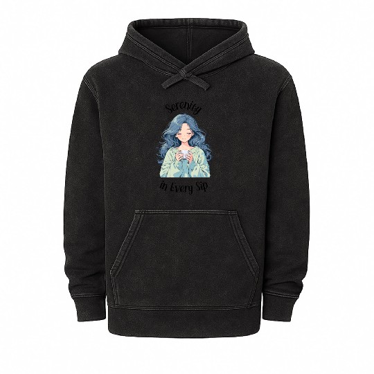 A Woman Drinking Coffee, A Coffee Lover Text Mineral Wash Hoodies