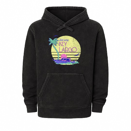 Sail Away Yacht Rock Key Largo Boating Mineral Wash Hoodies