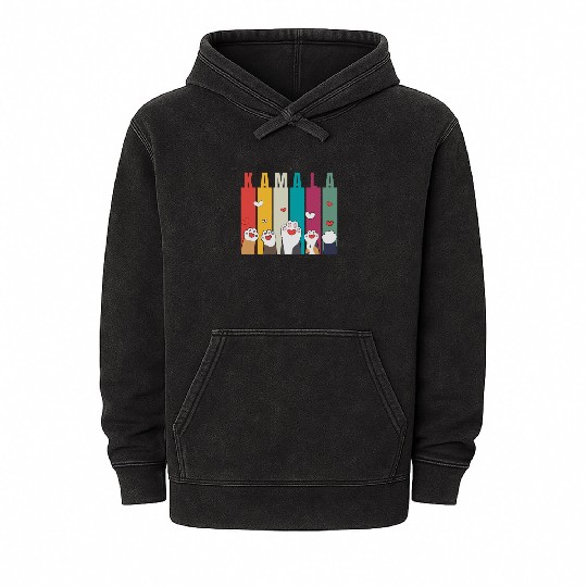 Kamala 2024 Cats For Kamala Harris Mineral Wash Hoodies