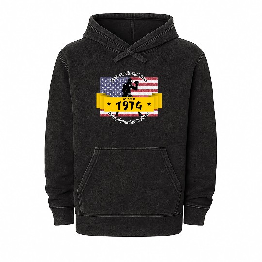 50th birthday Alive and kickin since 10/1974 Mineral Wash Hoodies