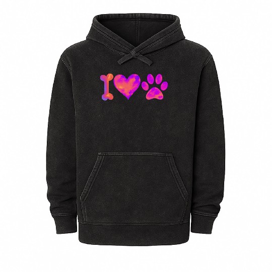 I Love My Dog Mineral Wash Hoodies
