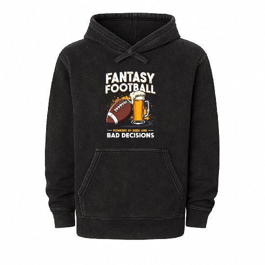 Fantasy Football: Powered by Beer and Bad Decision Mineral Wash Hoodies