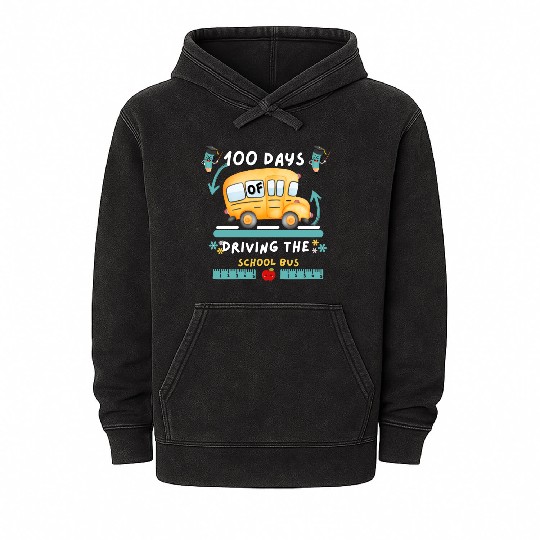 Little Boys' Big Yellow School Bus Mineral Wash Hoodies