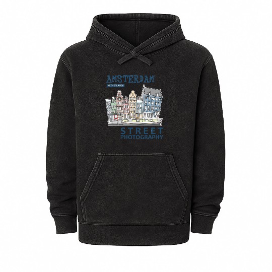 Amsterdam Street Photography Mineral Wash Hoodies