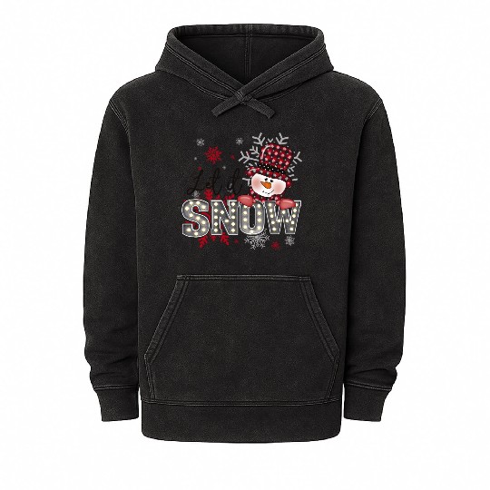Let It Snow Christmas Snowflake Mineral Wash Hoodies