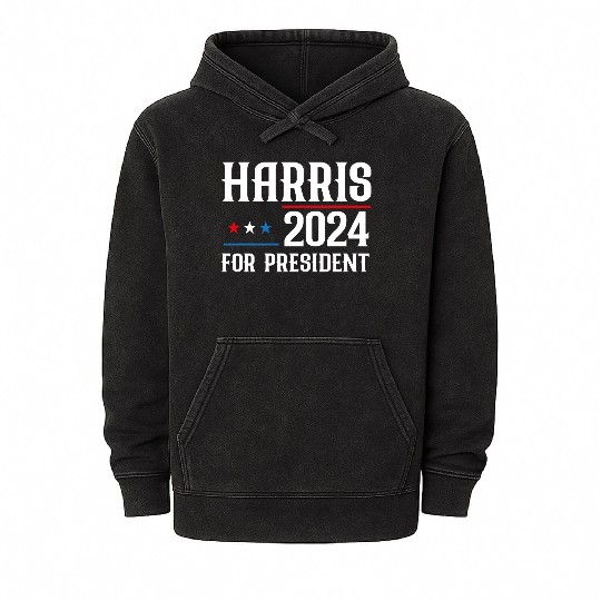Kamala Harris 2024 For President Election Campaign Mineral Wash Hoodies