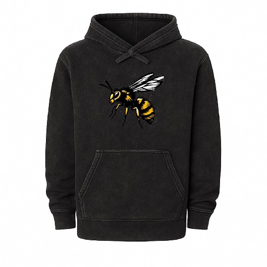 Two Color Wasp Insect Art 1 Mineral Wash Hoodies